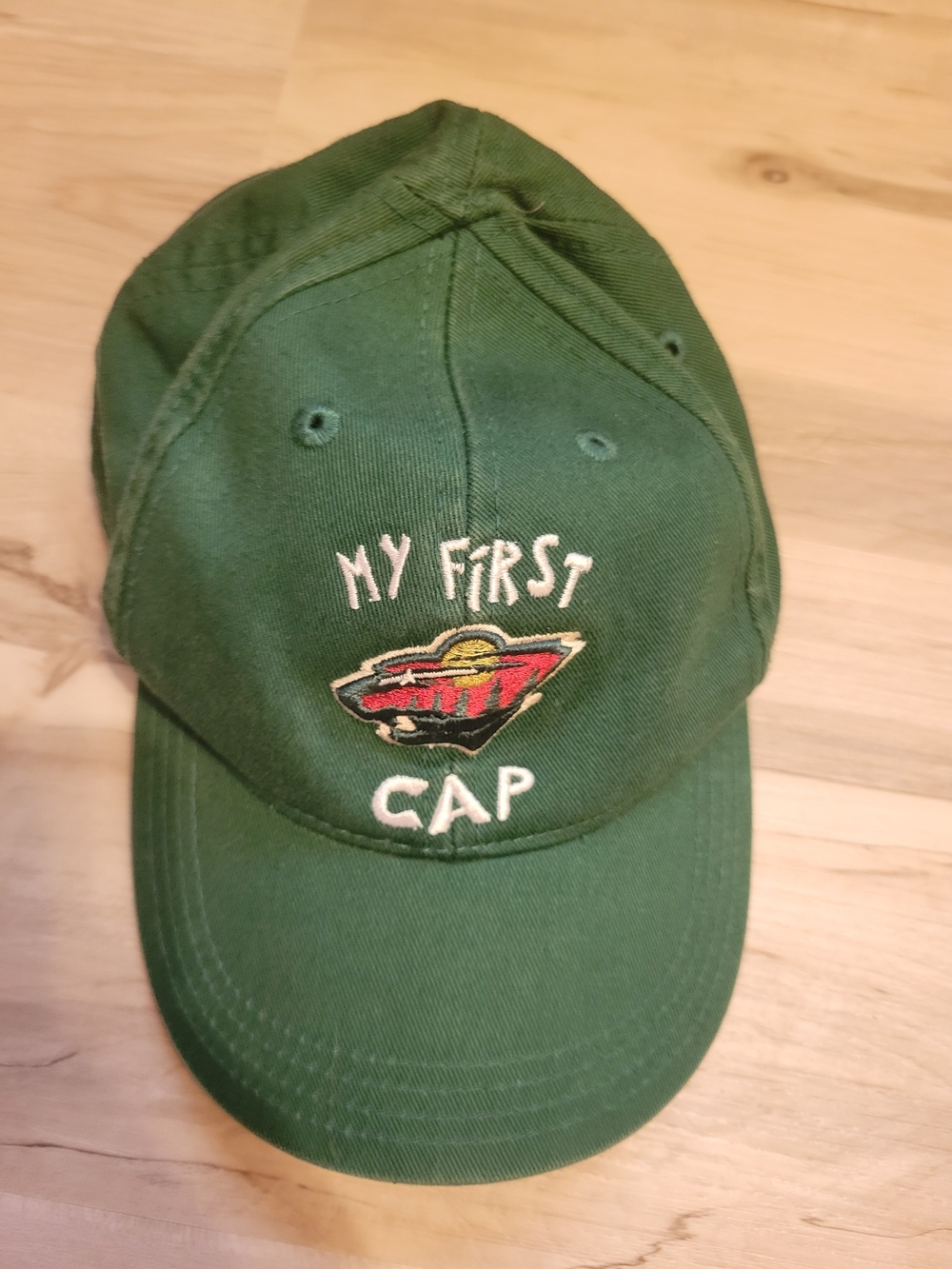 Kids Green 'My First Cap' Embroidered Baseball Hat
